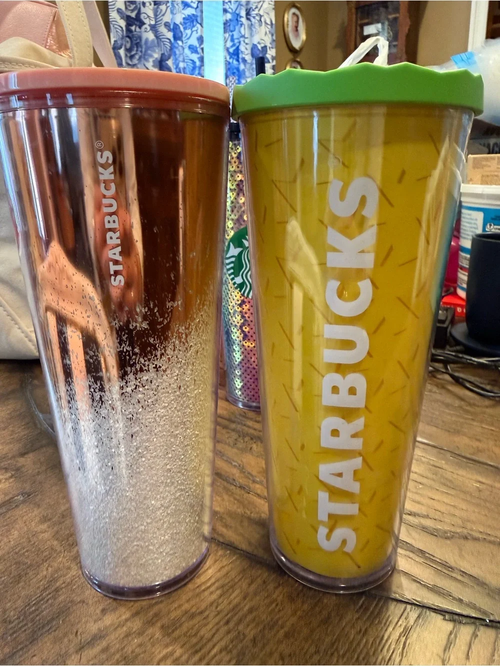 Starbucks Iridescent Pink, Orange, Purple & Gold Cold Tumbler Set
